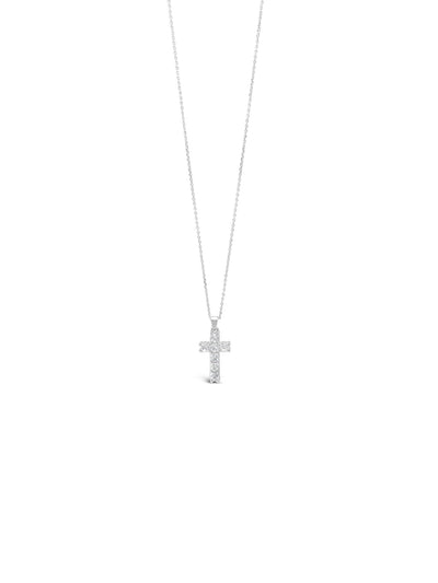 Glory & Grace Cross with Genuine Diamonds, Children's Necklace for Girls -  14K Gold